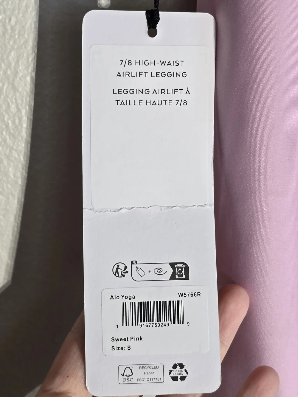 NWT ALO Yoga Light Pink Women's High-Rise Leggings